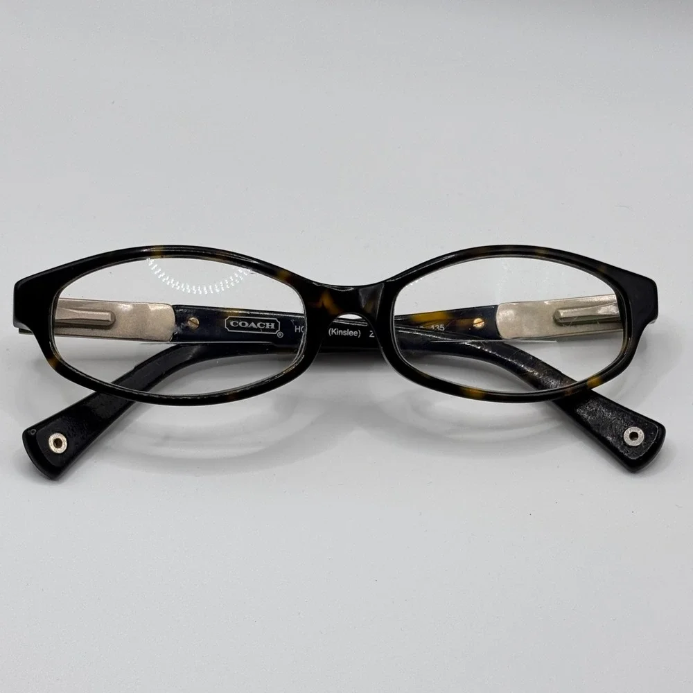 Dark Academia Eyeglasses Coach Kinslee HC 6037 51mm Dark Tortoise Acetate Gold